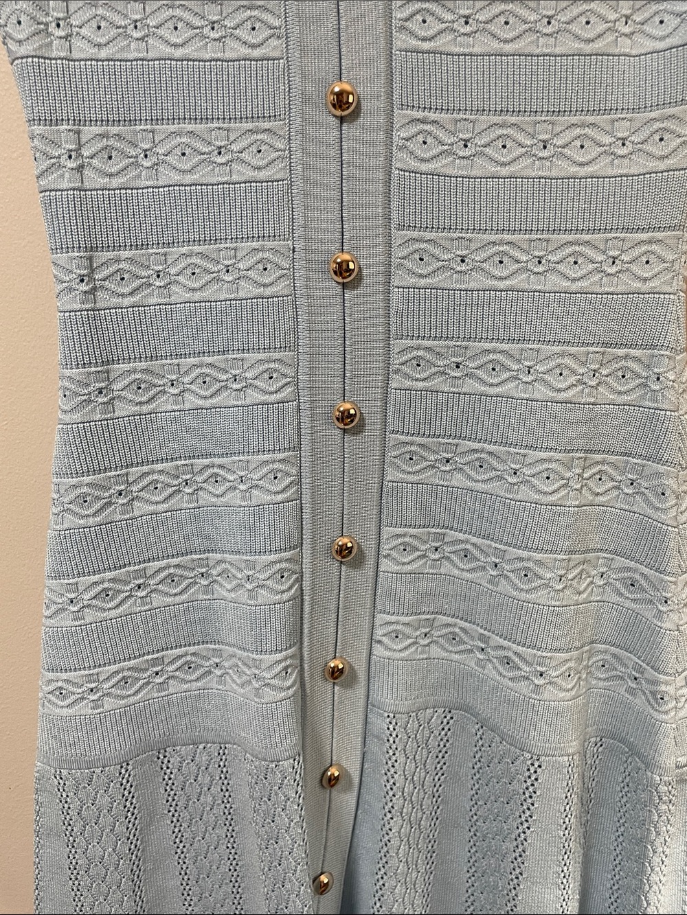 Commense Light Blue Button-Front Knit Maxi Dress - Picture 15 of 17